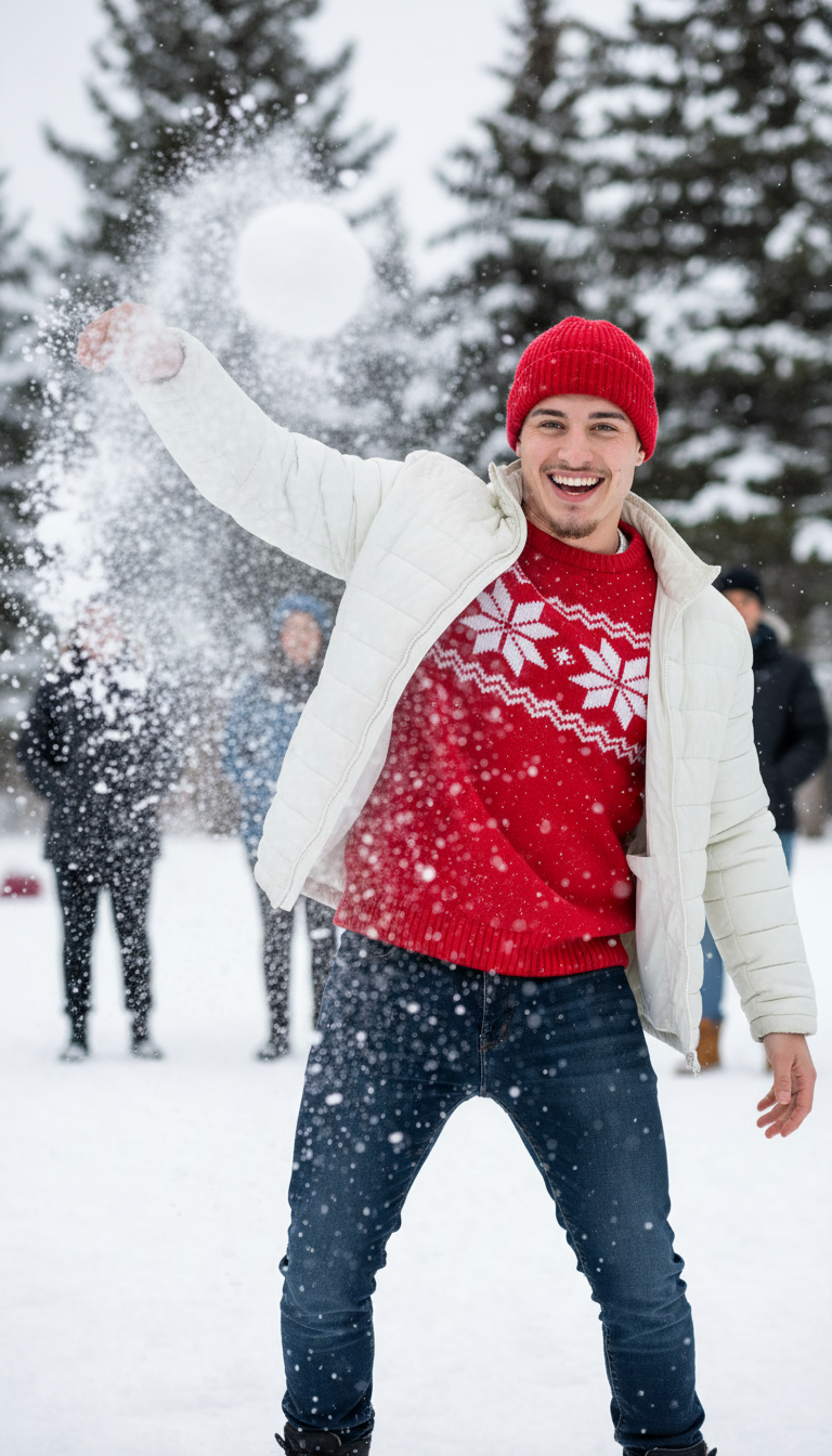 Noël – Bataille de boules de neige